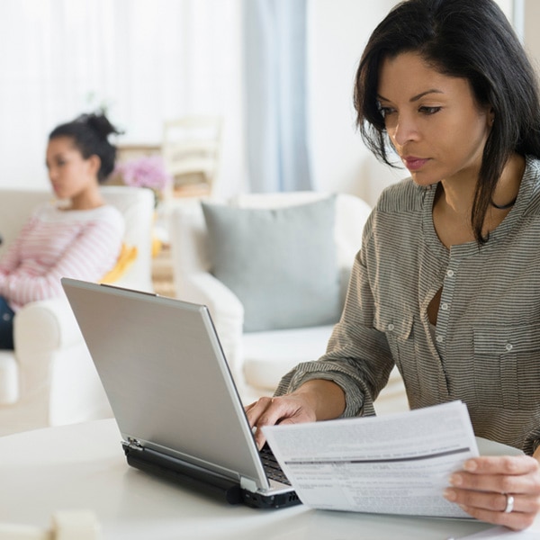 lady using a laptop