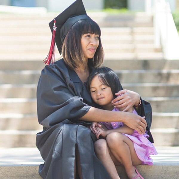 graduate with daughter