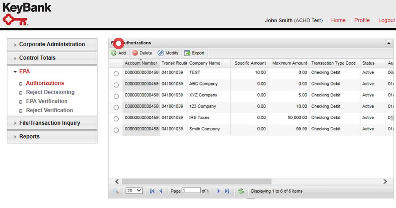 Adding an Authorization EPA Add Auth 1