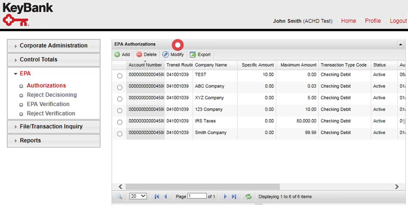 Changing an Authorization 2