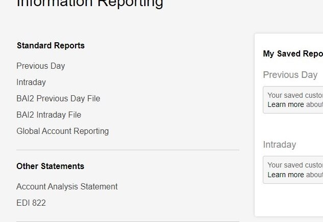 Information reporting summary