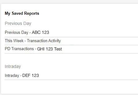 My saved reports