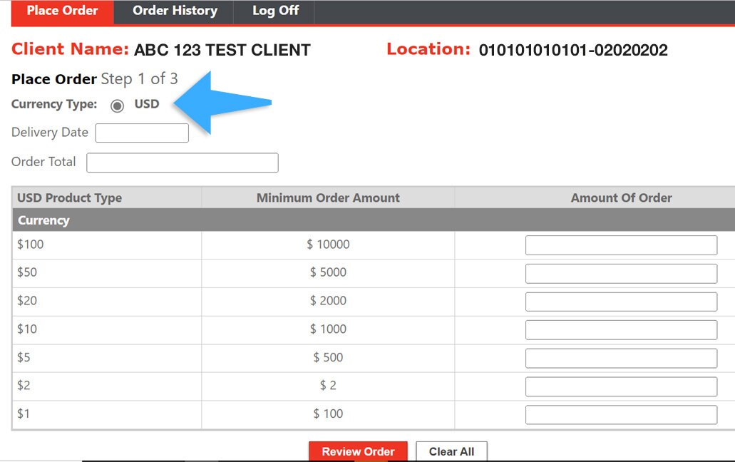 Vault Ordering Form