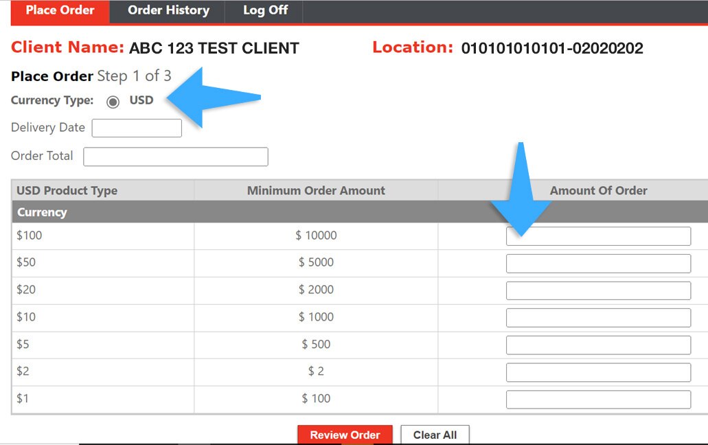 Vault Ordering Form