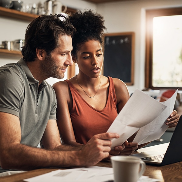 couple going over taxes